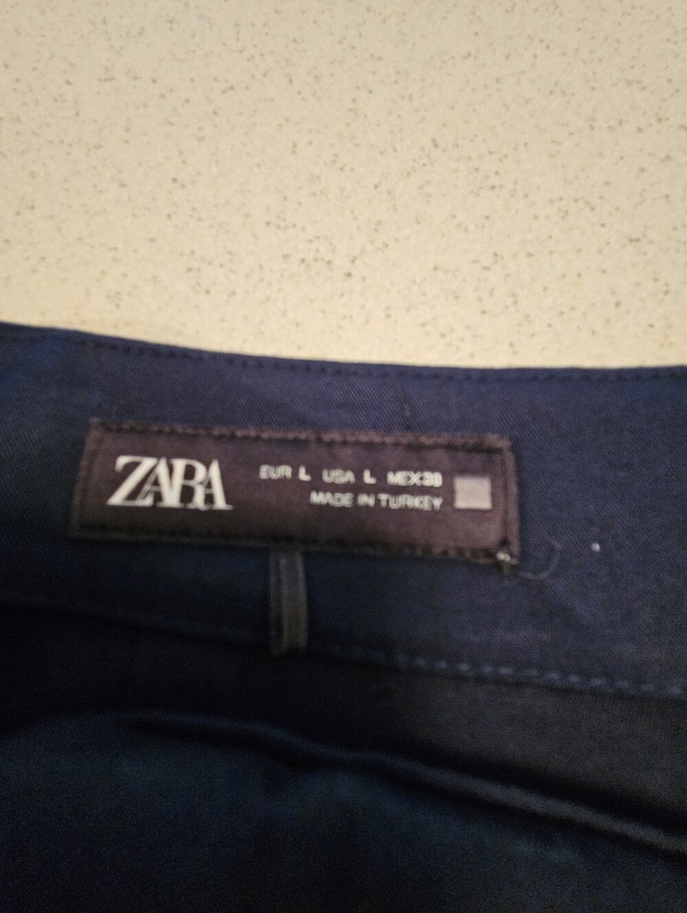 Zara SZ L Navy Blue Pleated School Girl Shorty Skort Side Zip Tennis Pickleball - Picture 4 of 10